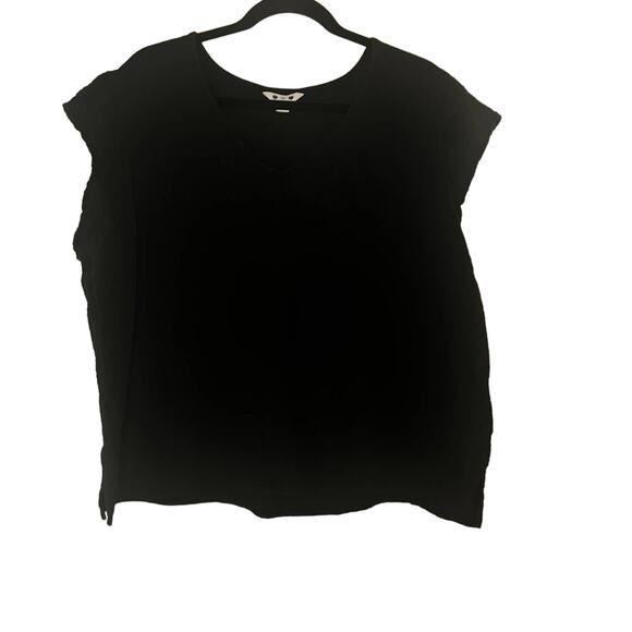 Three Dots Women's Short Sleeve V-Neck Double Layer Cotton Gauze Shirt Size XXL - Picture 2 of 7